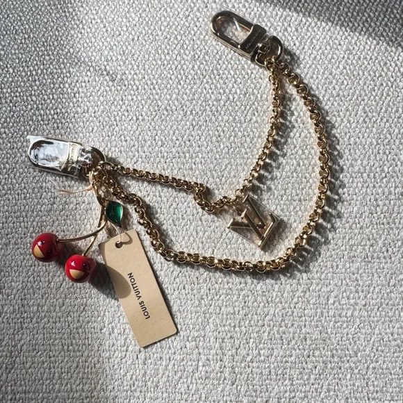 Louis Vuitton x TM Cerise Gold Bag Chain Cherry Charm - Picture 2 of 4